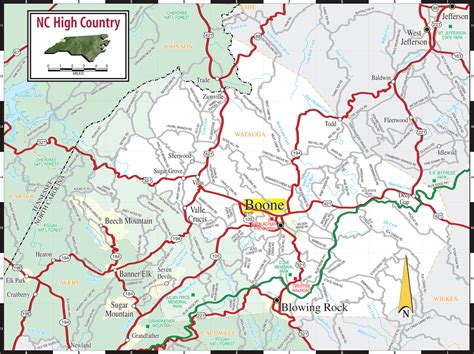 Map of Boone, North Carolina
